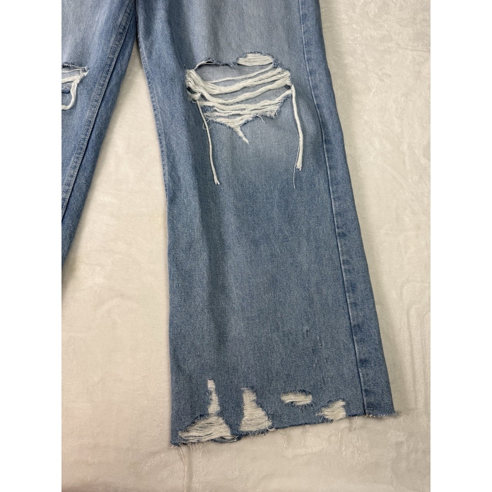 BDG Baggy Fit Jeans Mens 33x32 Light Fade Distressed Wide Leg Raw Edge - Picture 2 of 15